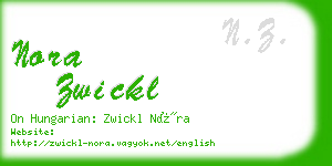 nora zwickl business card